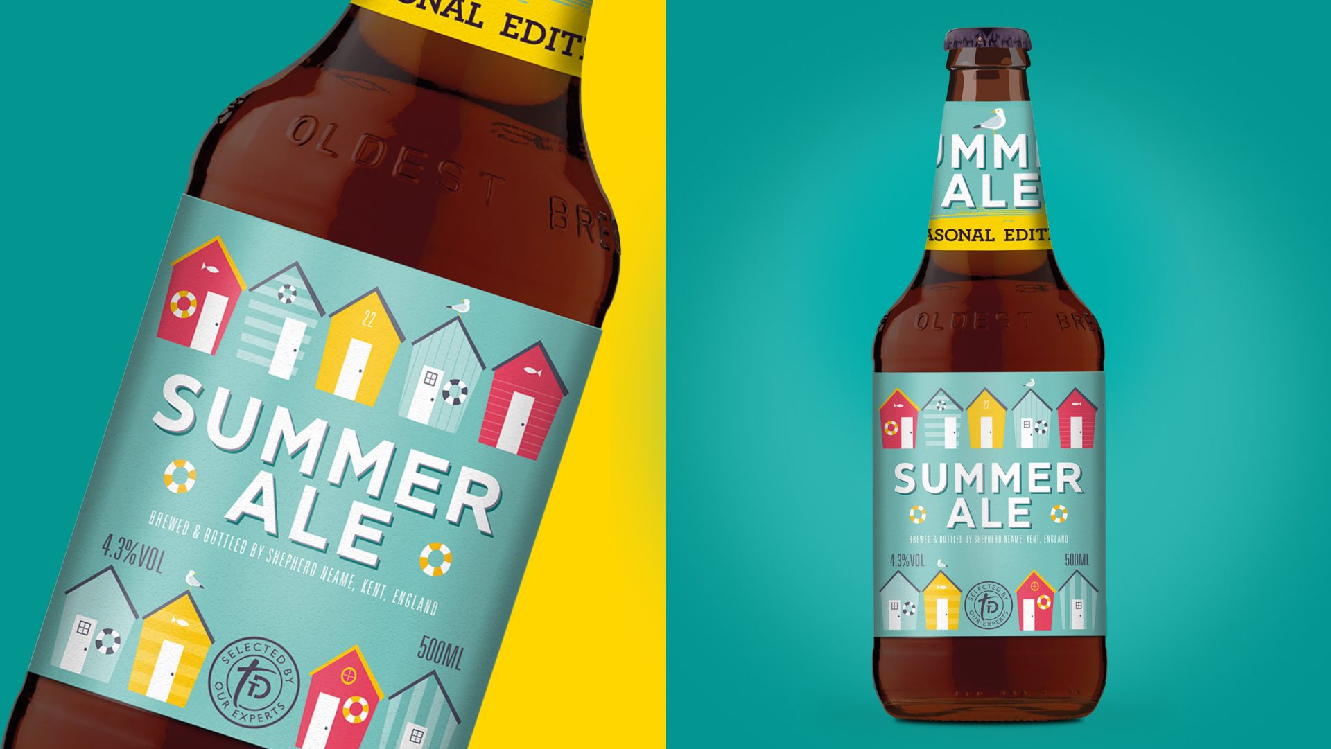 A colourful label design for a supermarket summer ale 