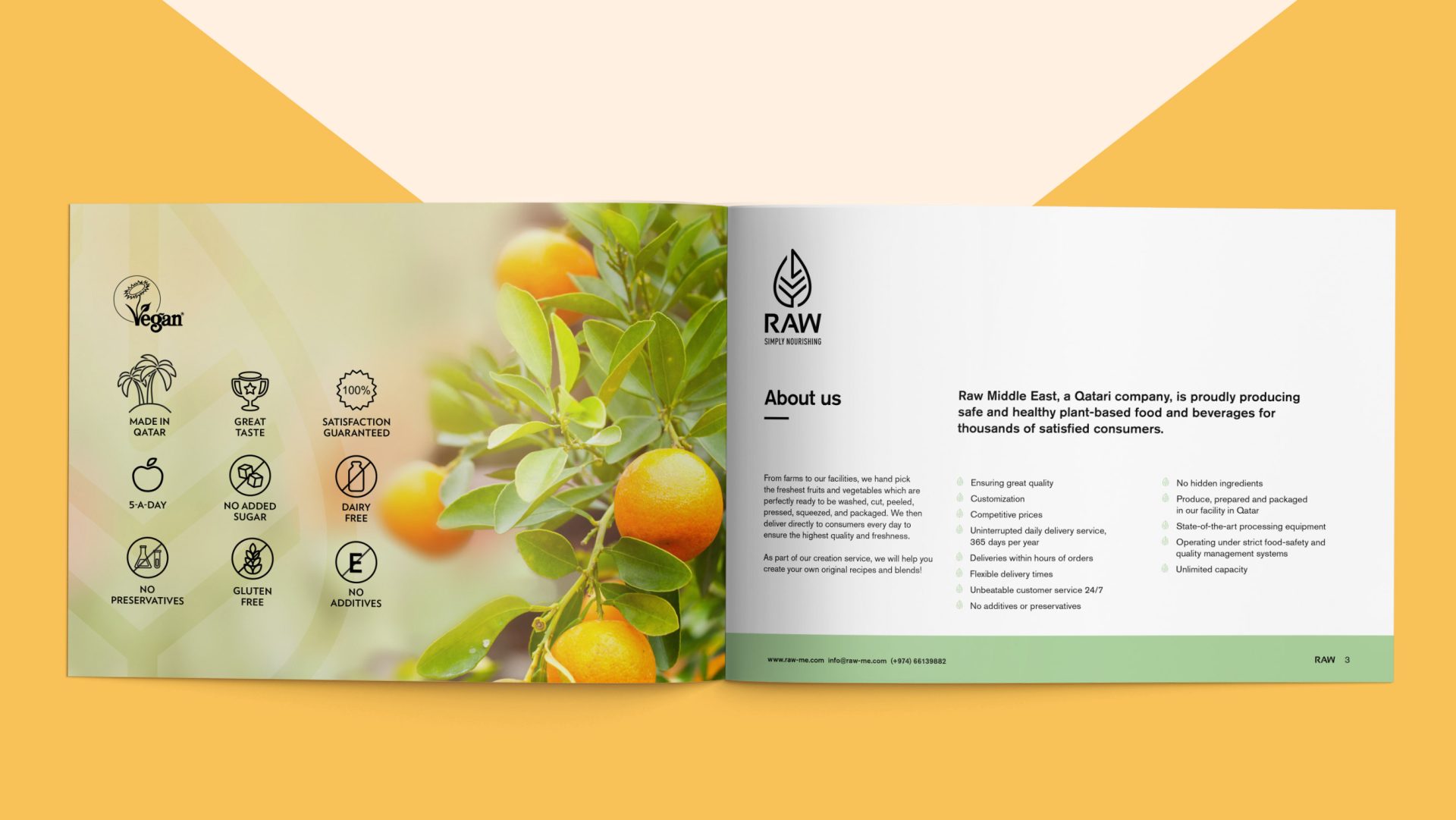 Brochure design for health food brand