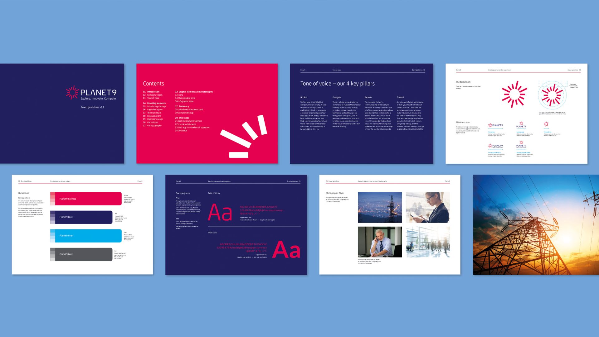 Brand guidelines for an innovative and corporate energy brand